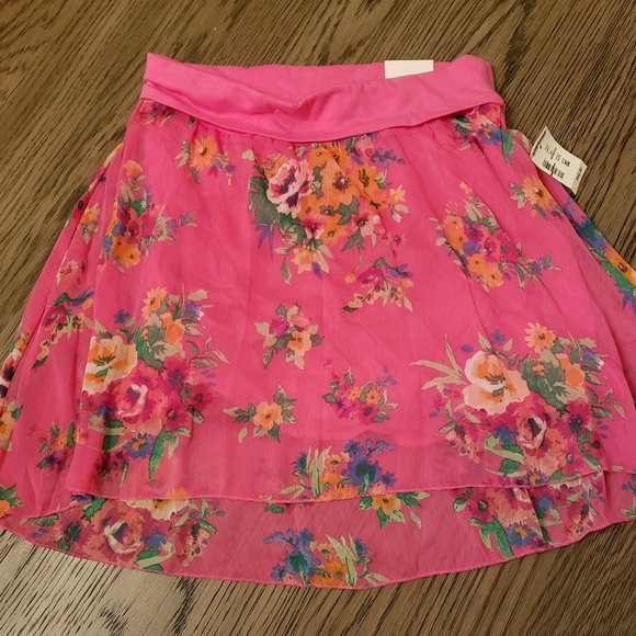 *HOT PINK AEROPOSTALE HIGH LOW SEMI SHEER SLIP ON SKIRT COVER UP SMALL - Picture 3 of 7